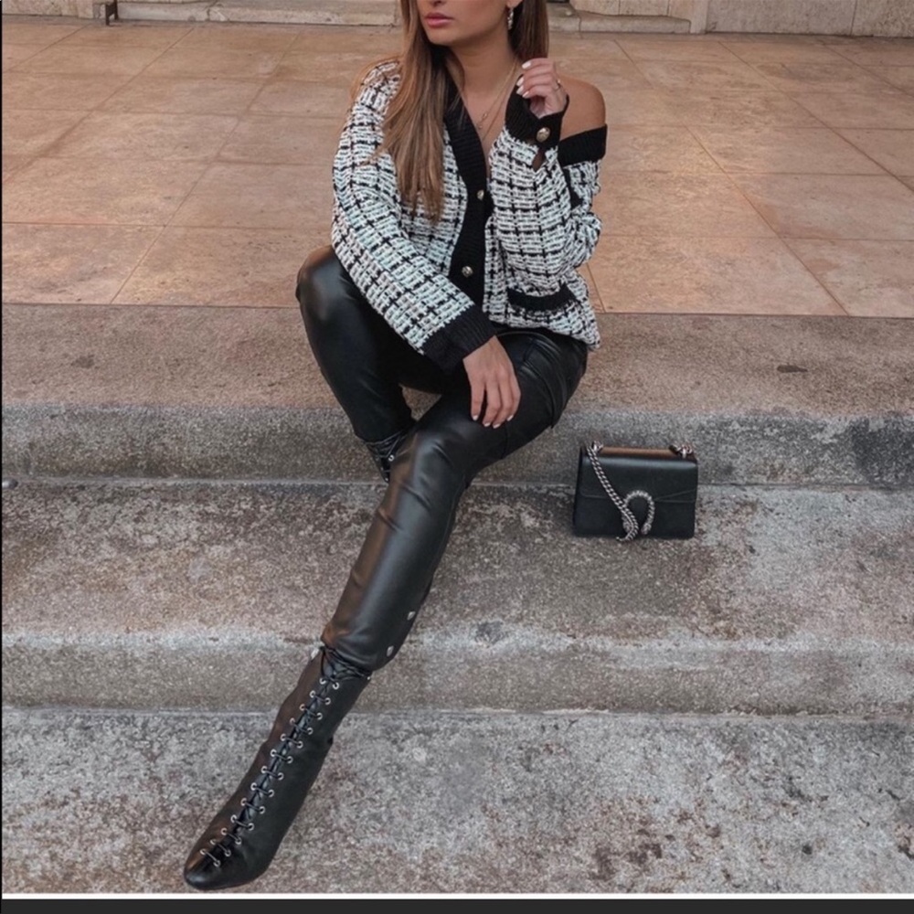 Zara lace up leather ankle boots